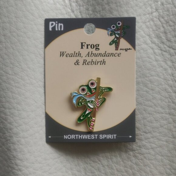 'Change New Season' Frog Pin Indigenous Design by Douglas LaFortune Coast Salish - Picture 1 of 3